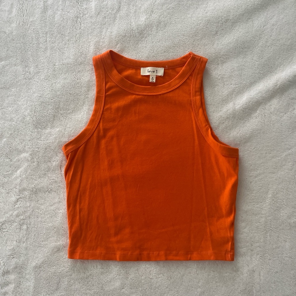 Orange crop tank top size S